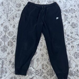 Nike Black Jogger Sweatpants with White Swoosh